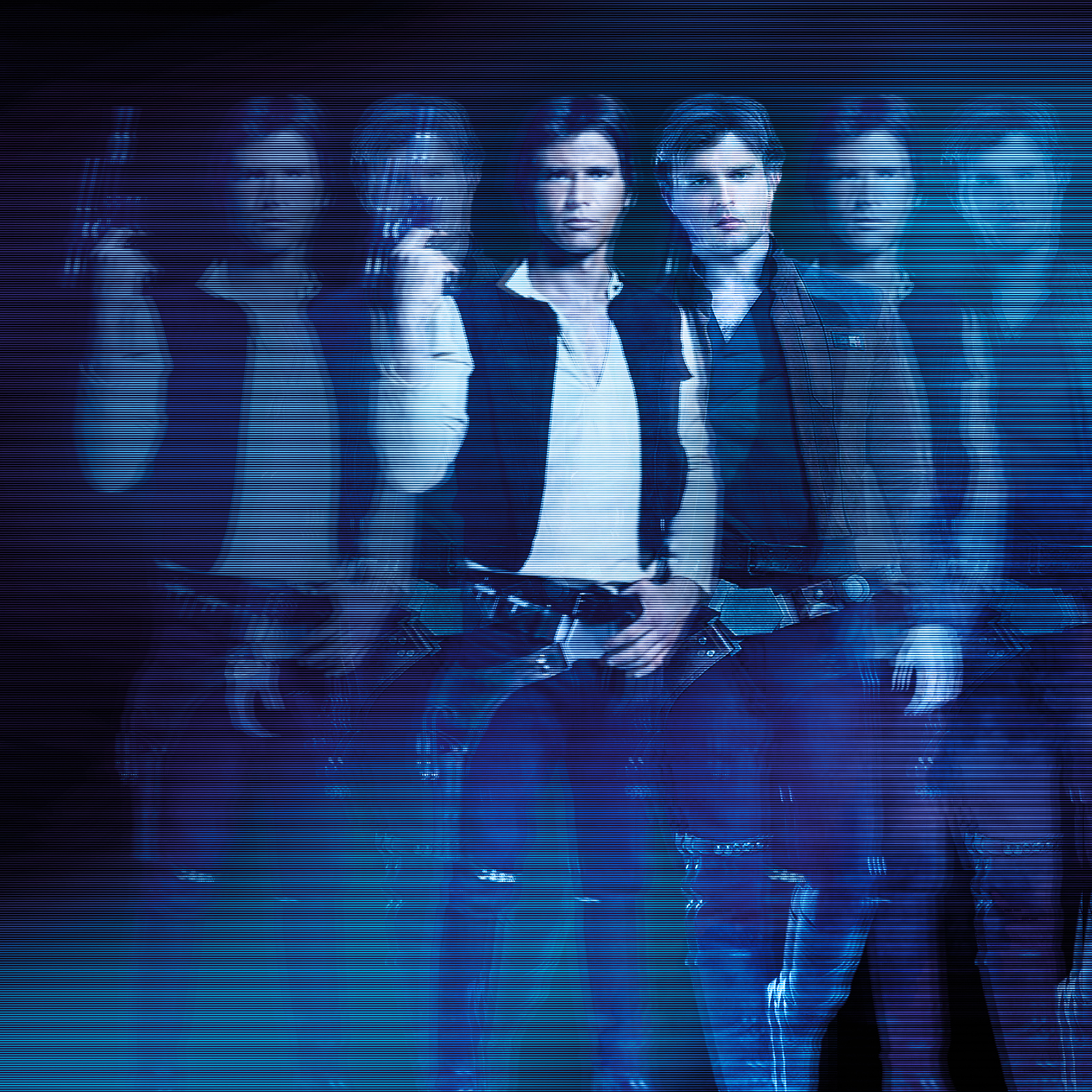 Holo Projector illustration of the two han solos for Empire Magazine